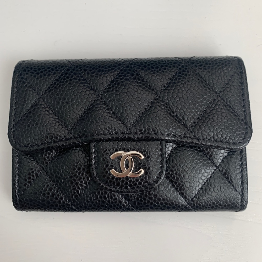 Chanel Classic Flap Card Case quilted caviar